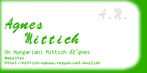 agnes mittich business card